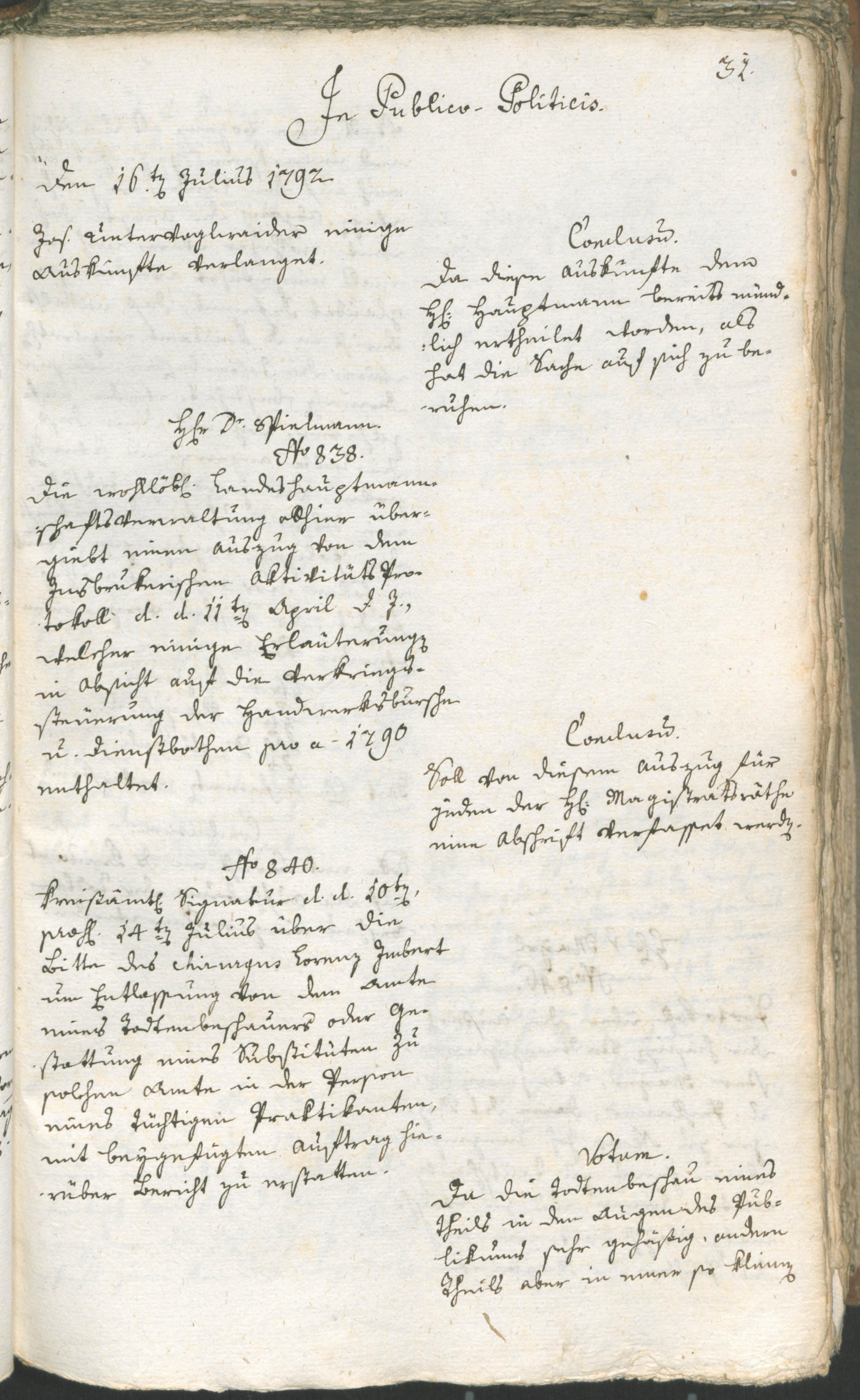 Stadtarchiv Bozen - BOhisto Ratsprotokoll 1792 