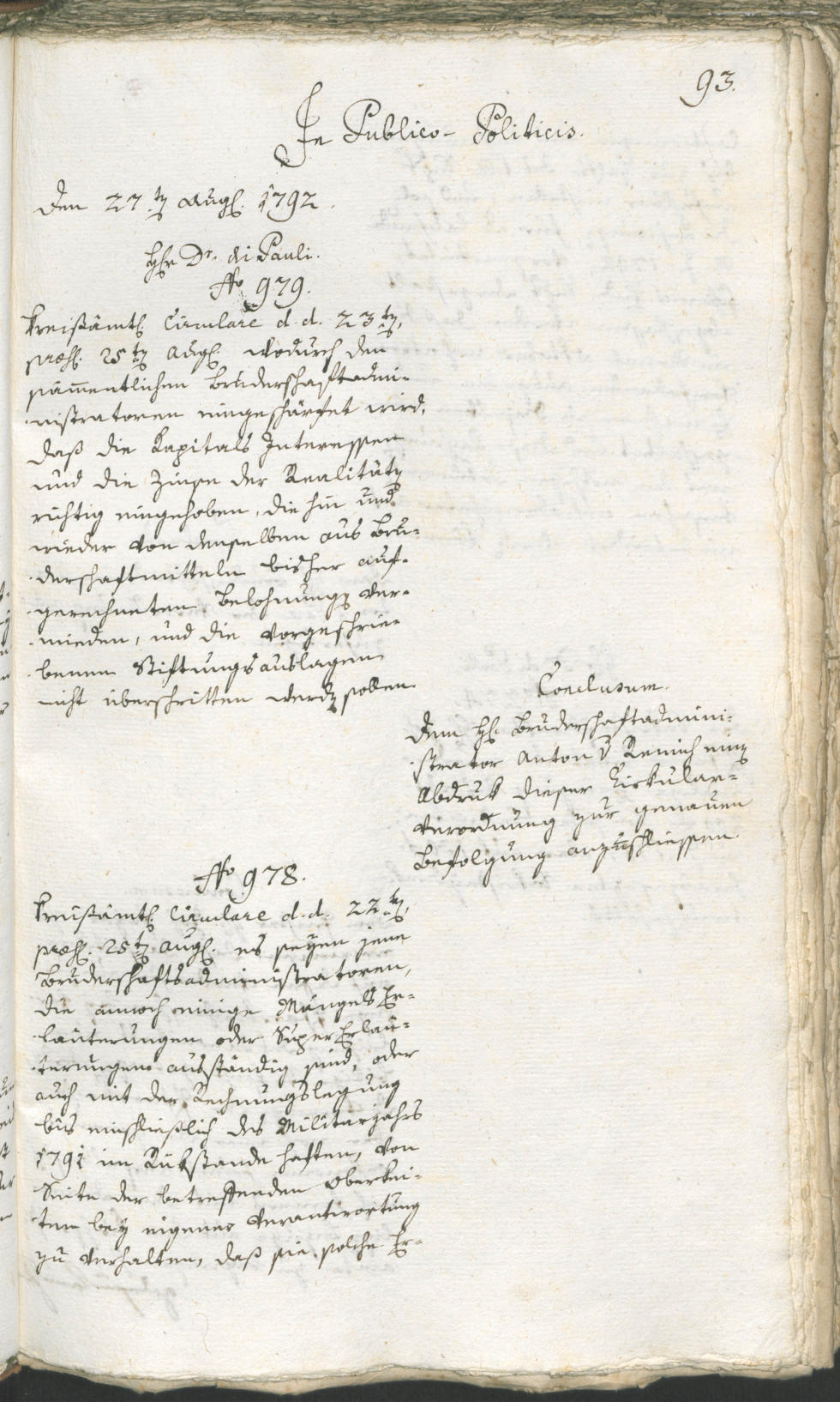 Civic Archives of Bozen-Bolzano - BOhisto Ratsprotokoll 1792 