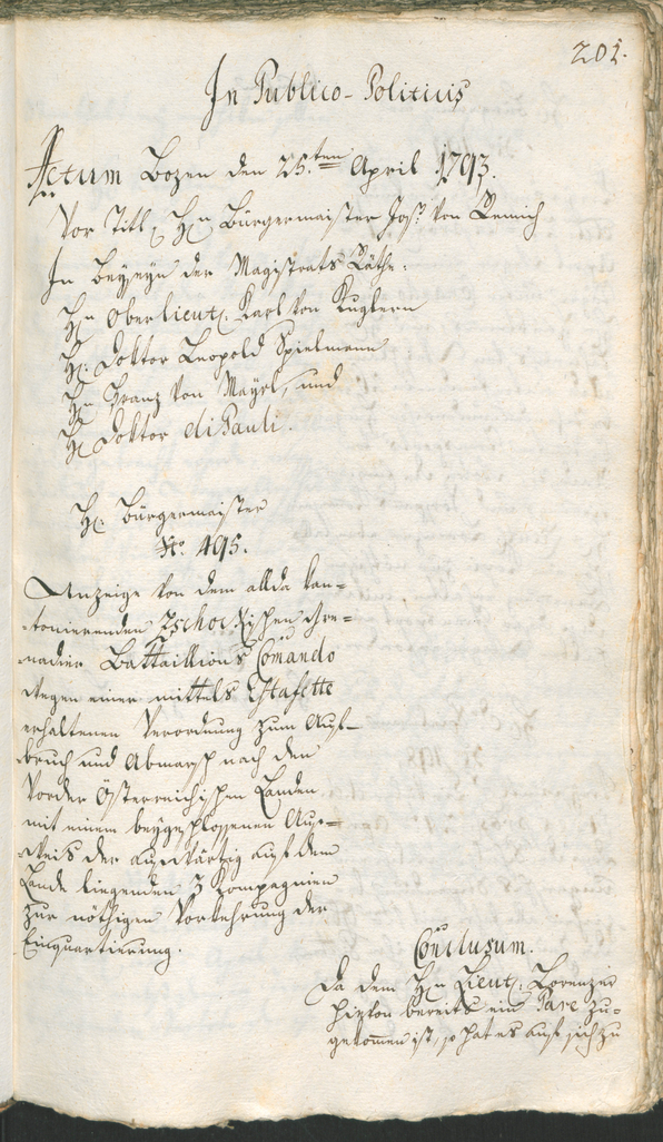 Civic Archives of Bozen-Bolzano - BOhisto Ratsprotokoll 1793 