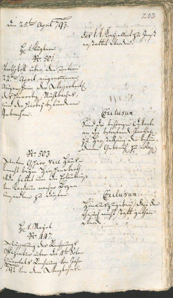 Civic Archives of Bozen-Bolzano - BOhisto Ratsprotokoll 1793 