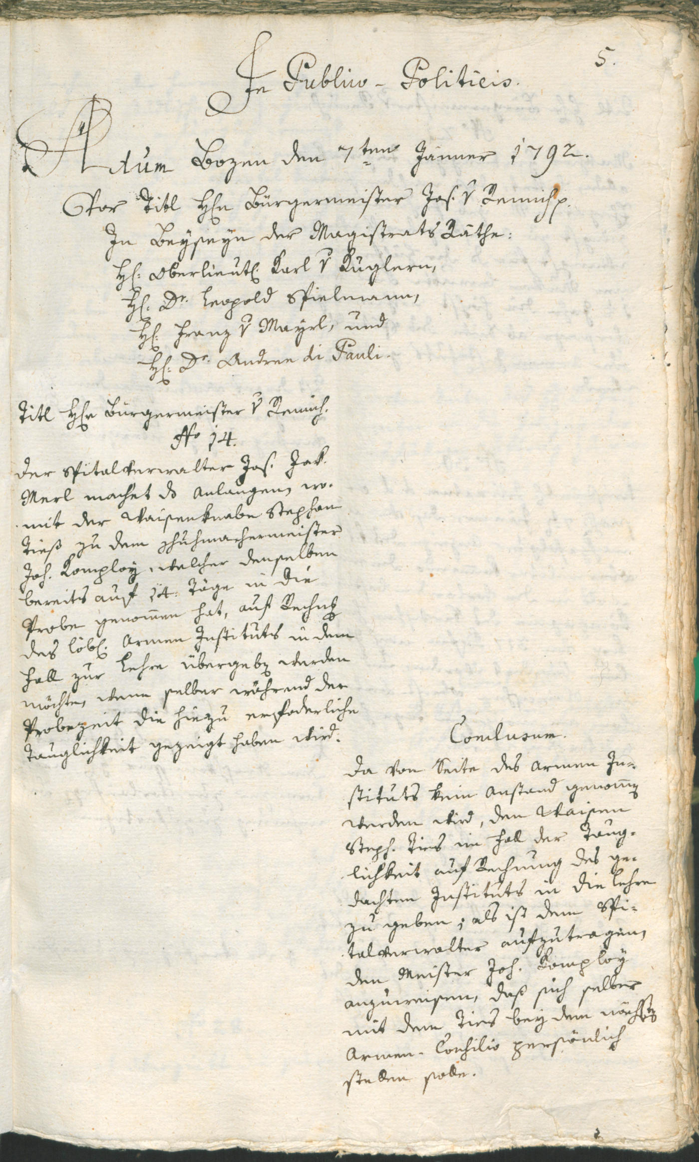 Civic Archives of Bozen-Bolzano - BOhisto Ratsprotokoll 1793 