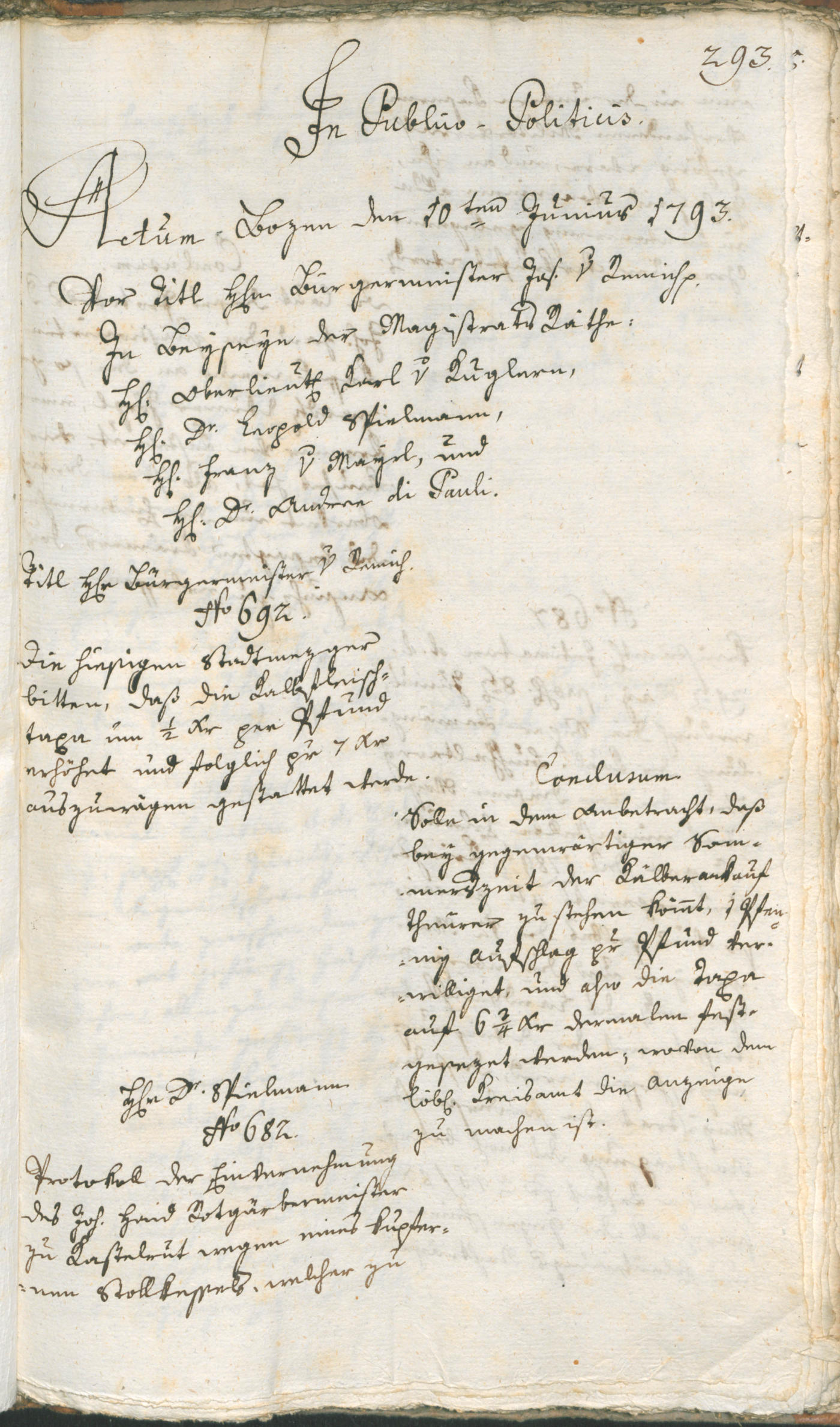 Civic Archives of Bozen-Bolzano - BOhisto Ratsprotokoll 1793 