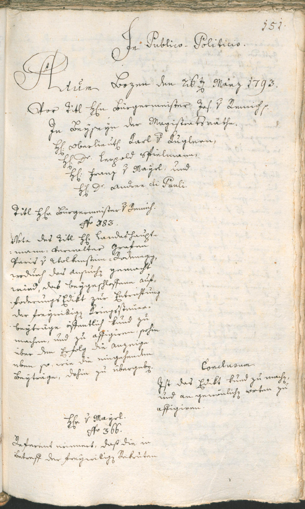 Civic Archives of Bozen-Bolzano - BOhisto Ratsprotokoll 1793 