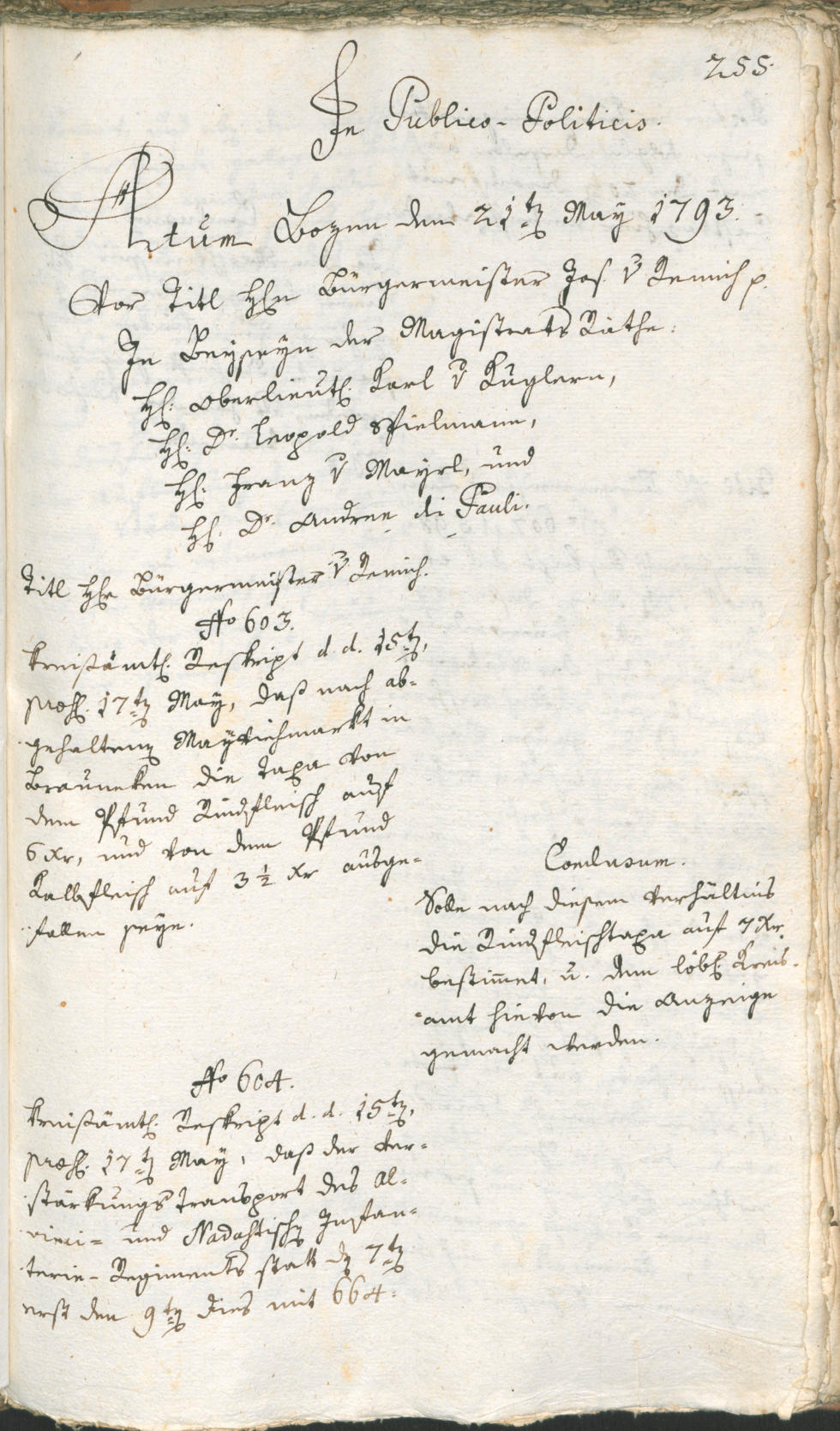 Civic Archives of Bozen-Bolzano - BOhisto Ratsprotokoll 1793 