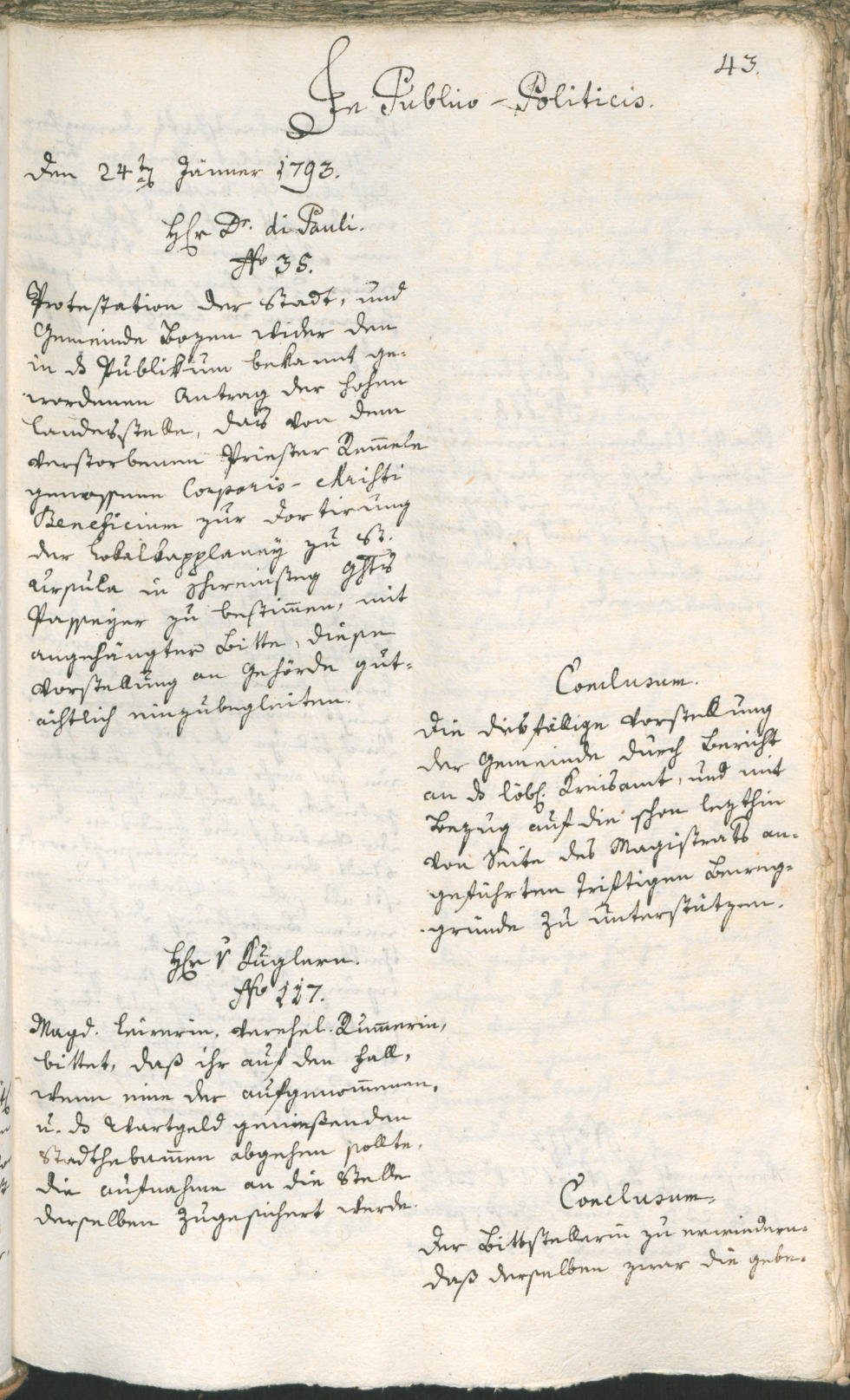 Civic Archives of Bozen-Bolzano - BOhisto Ratsprotokoll 1793 