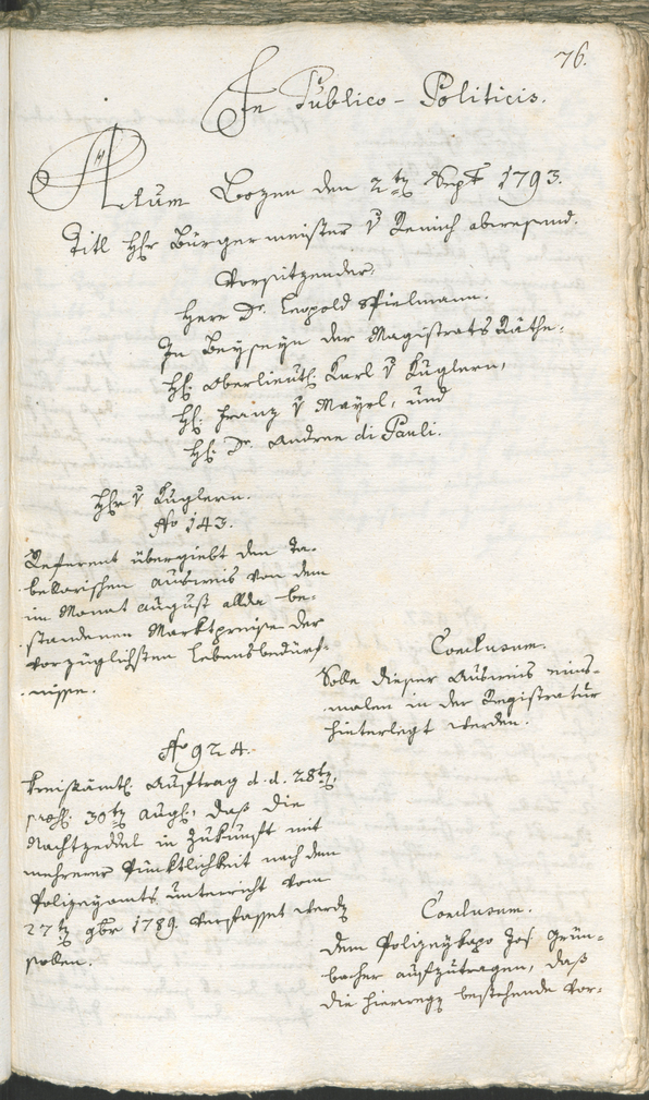 Archivio Storico della Città di Bolzano - BOhisto protocollo consiliare 1793 