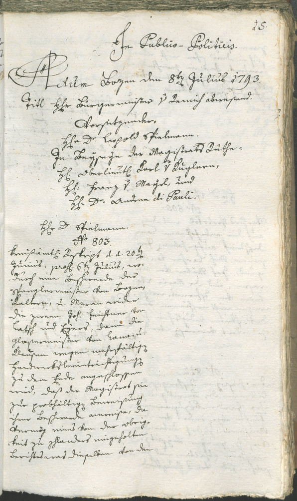 Civic Archives of Bozen-Bolzano - BOhisto Ratsprotokoll 1793 