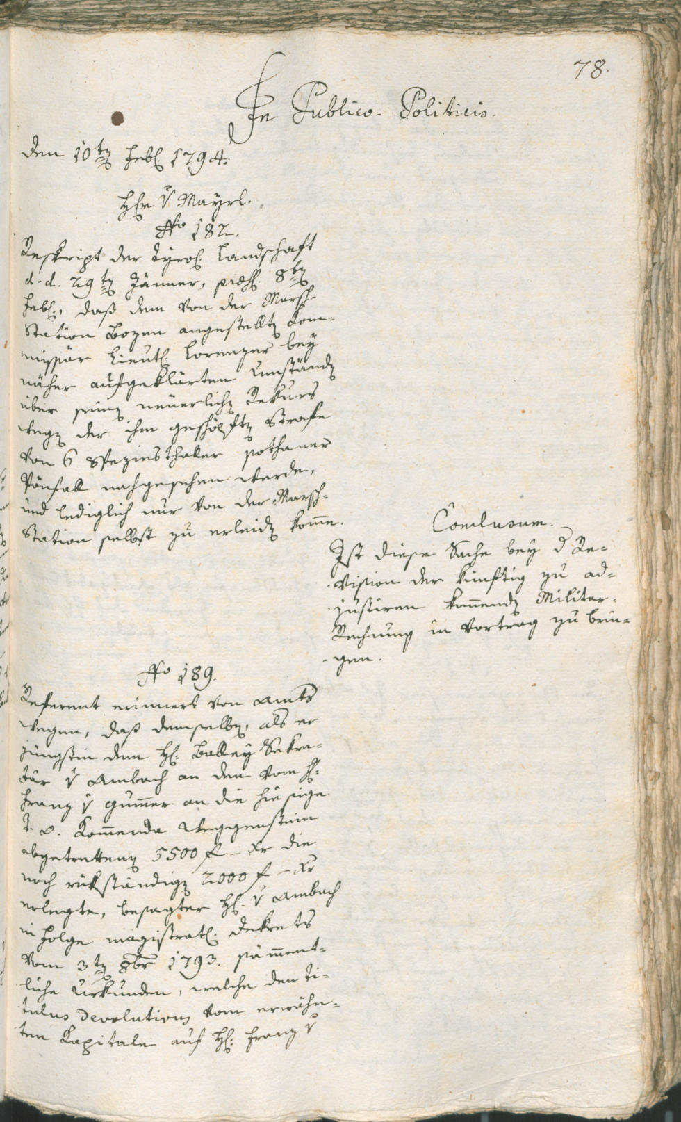 Archivio Storico della Città di Bolzano - BOhisto protocollo consiliare 1794 