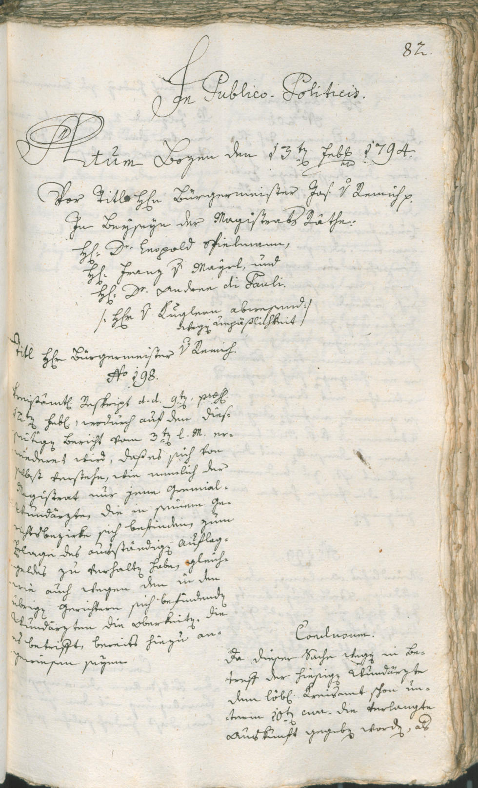 Civic Archives of Bozen-Bolzano - BOhisto Ratsprotokoll 1794 