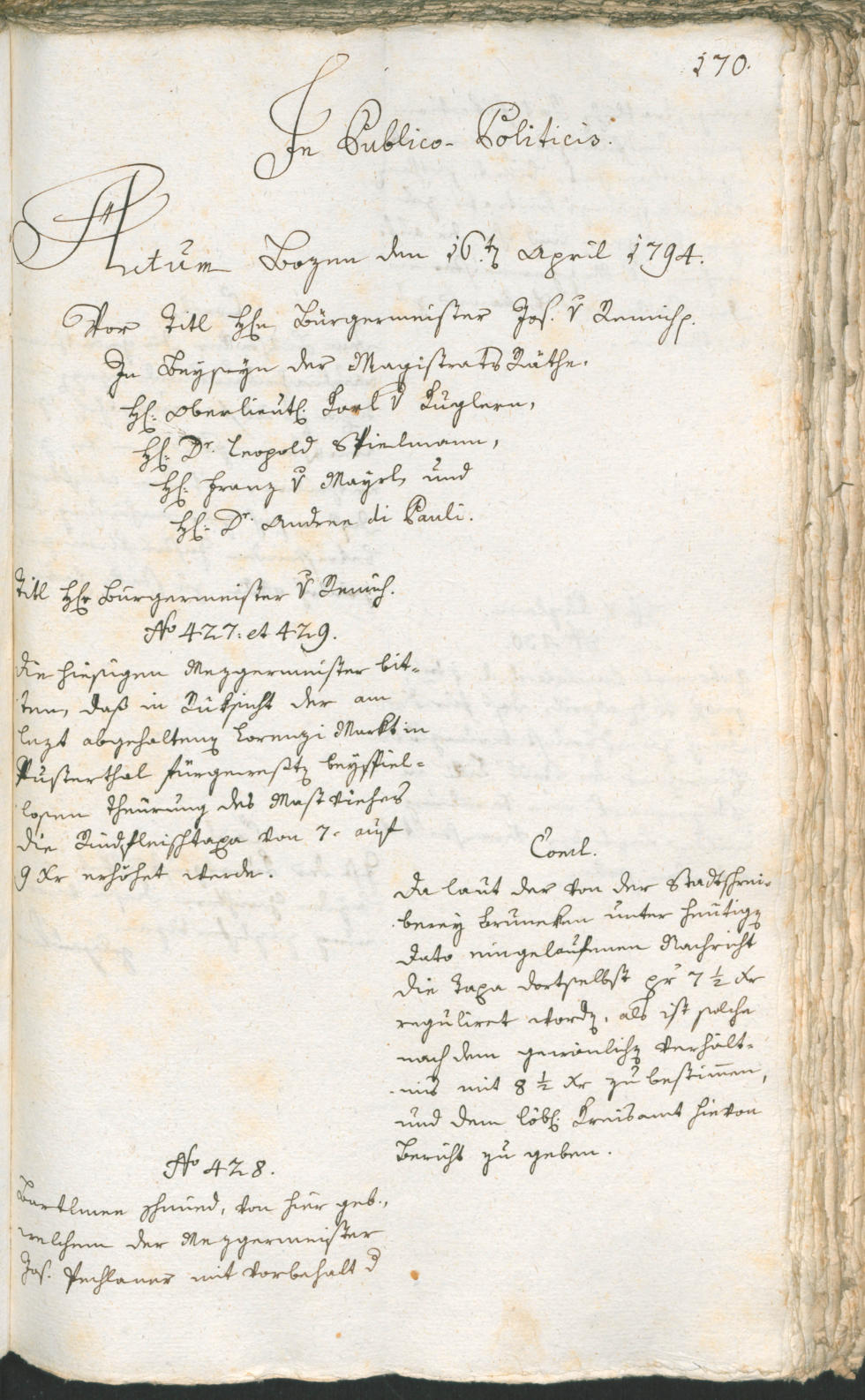 Civic Archives of Bozen-Bolzano - BOhisto Ratsprotokoll 1794 