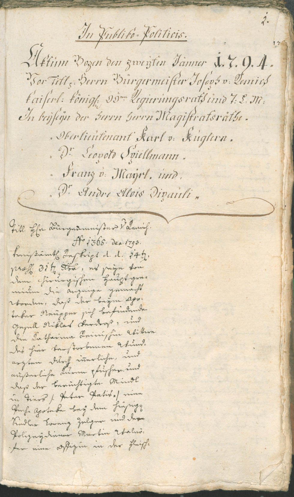 Archivio Storico della Città di Bolzano - BOhisto protocollo consiliare 1794 