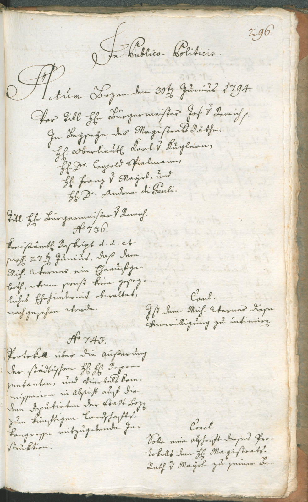 Civic Archives of Bozen-Bolzano - BOhisto Ratsprotokoll 1794 