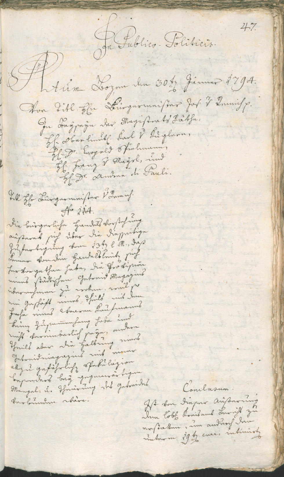 Civic Archives of Bozen-Bolzano - BOhisto Ratsprotokoll 1794 