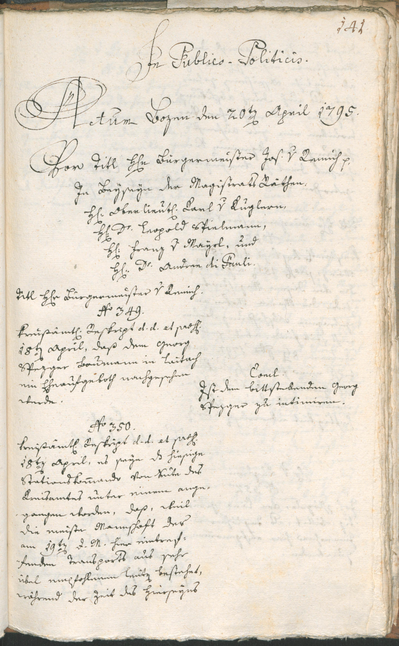 Civic Archives of Bozen-Bolzano - BOhisto Ratsprotokoll 1795 