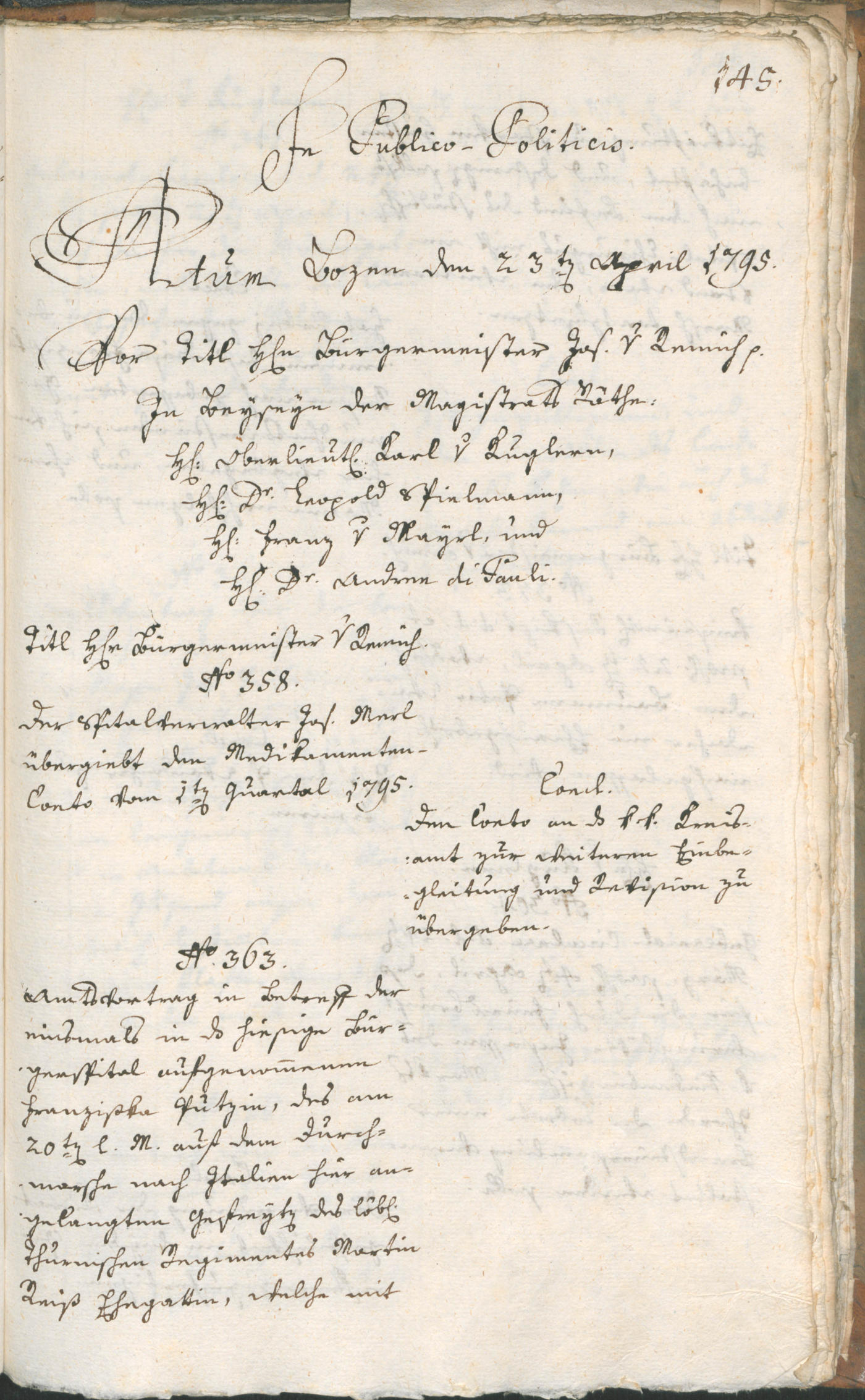 Civic Archives of Bozen-Bolzano - BOhisto Ratsprotokoll 1795 