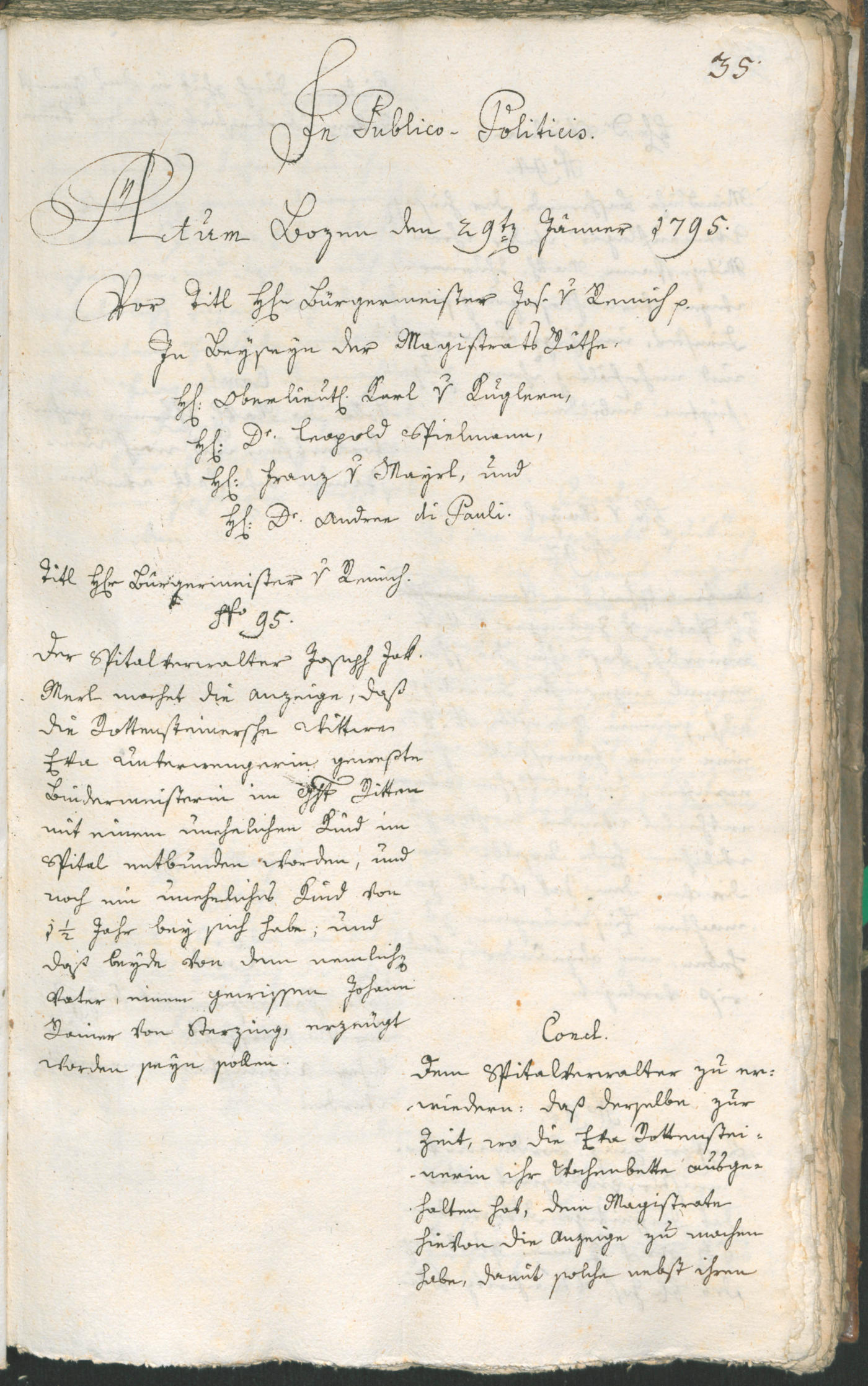 Civic Archives of Bozen-Bolzano - BOhisto Ratsprotokoll 1795 