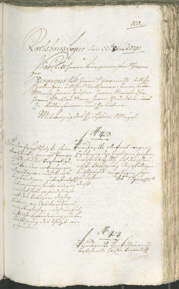 Civic Archives of Bozen-Bolzano - BOhisto Ratsprotokoll 1794/96 