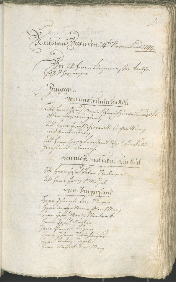 Civic Archives of Bozen-Bolzano - BOhisto Ratsprotokoll 1794/96 