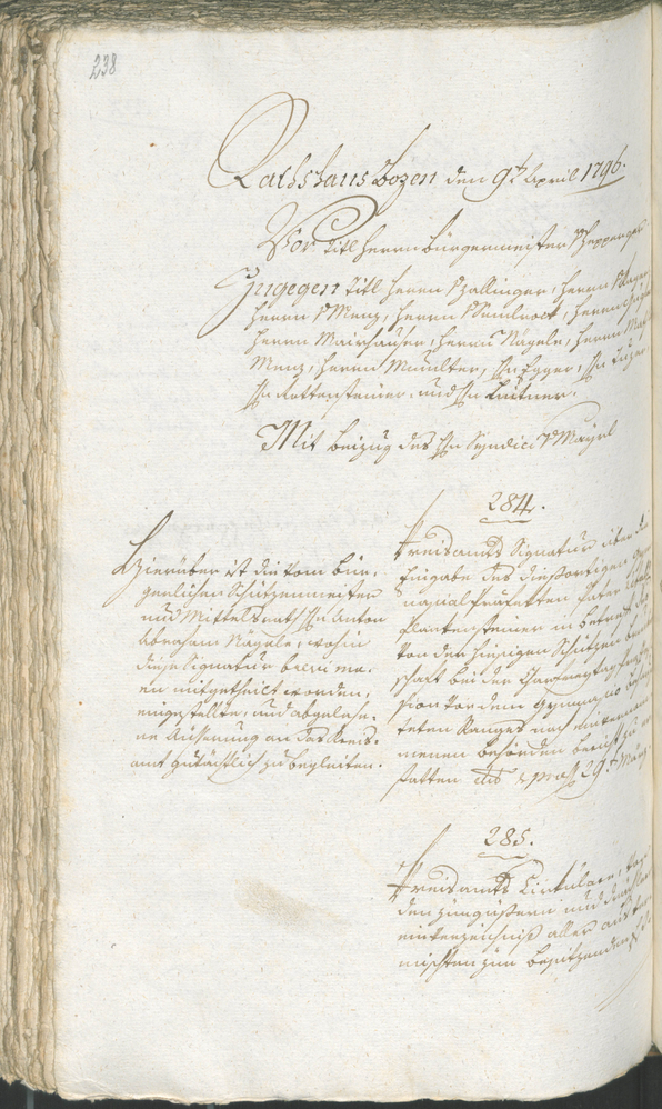 Stadtarchiv Bozen - BOhisto Ratsprotokoll 1794/96 