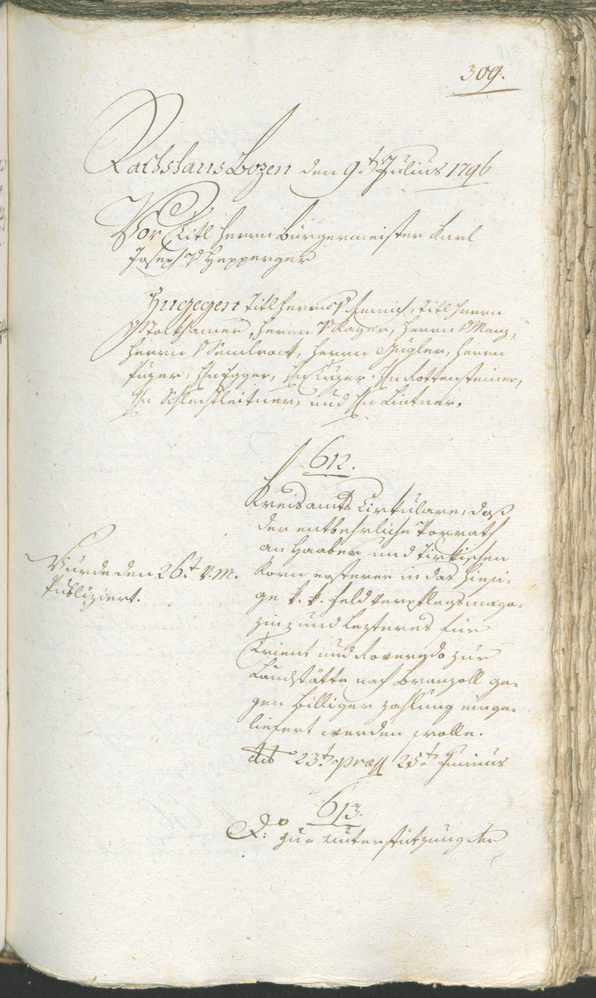 Stadtarchiv Bozen - BOhisto Ratsprotokoll 1794/96 