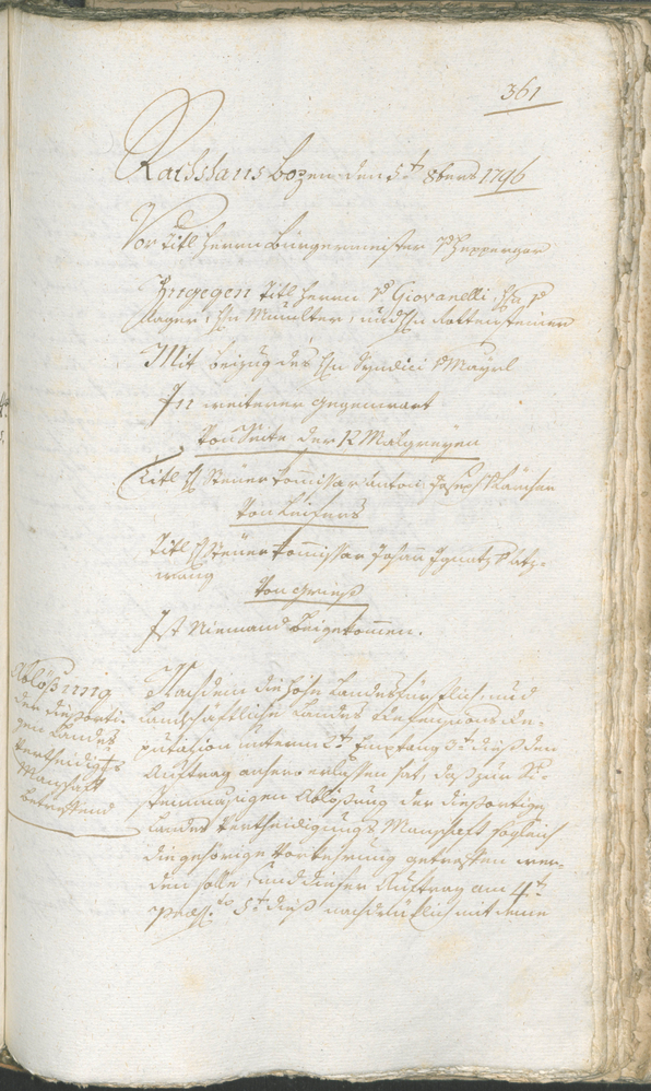 Civic Archives of Bozen-Bolzano - BOhisto Ratsprotokoll 1794/96 