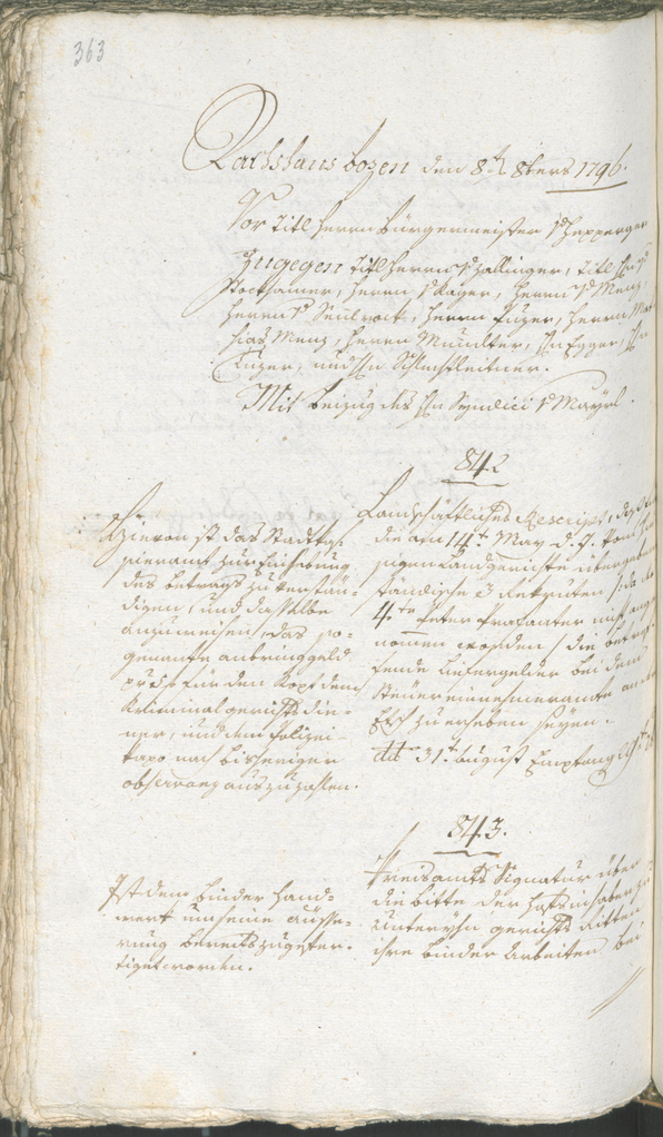 Stadtarchiv Bozen - BOhisto Ratsprotokoll 1794/96 