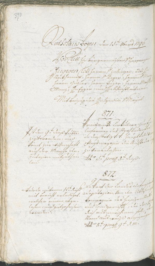 Civic Archives of Bozen-Bolzano - BOhisto Ratsprotokoll 1794/96 