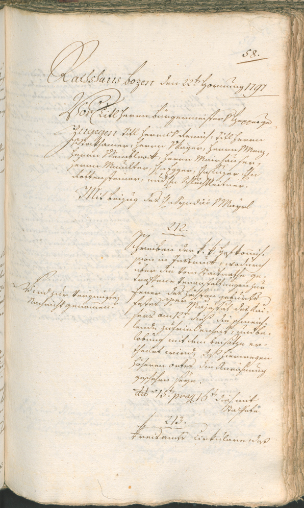 Civic Archives of Bozen-Bolzano - BOhisto Ratsprotokoll 1797 