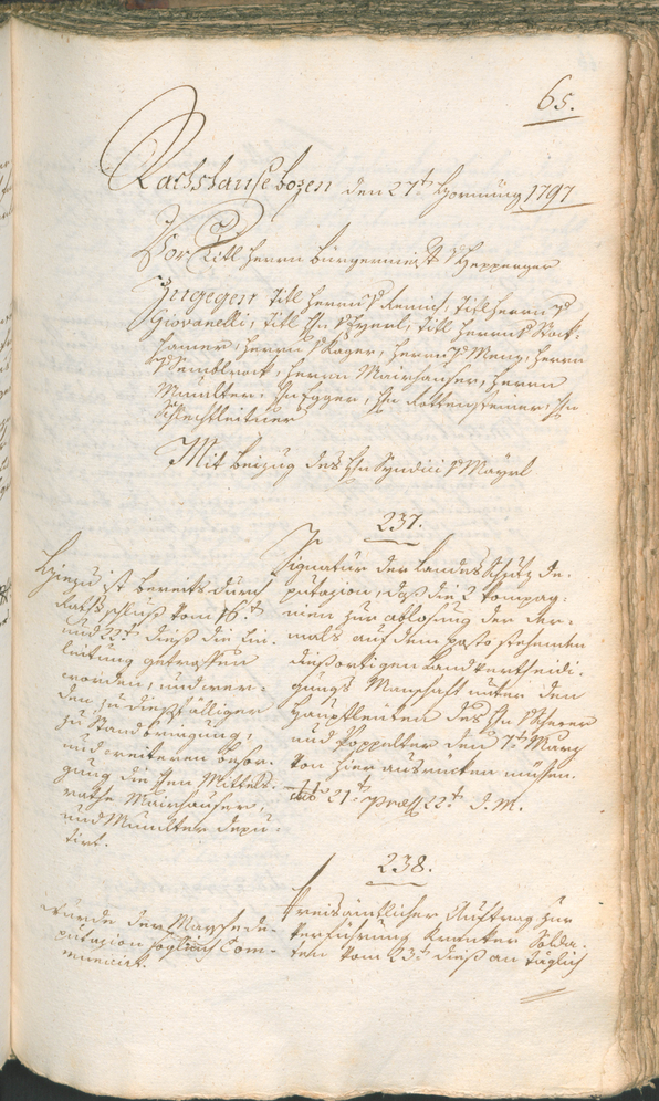 Civic Archives of Bozen-Bolzano - BOhisto Ratsprotokoll 1797 