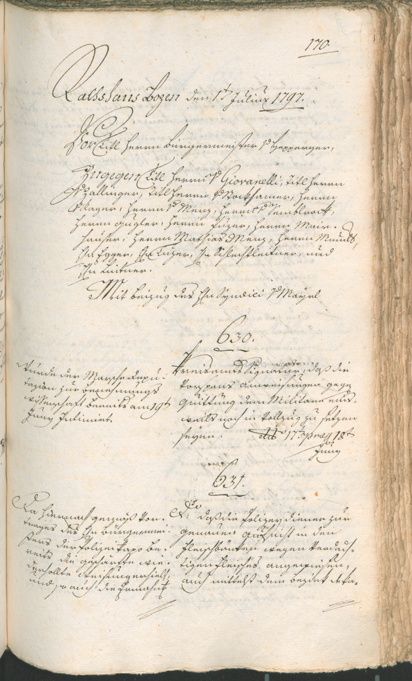 Civic Archives of Bozen-Bolzano - BOhisto Ratsprotokoll 1797 