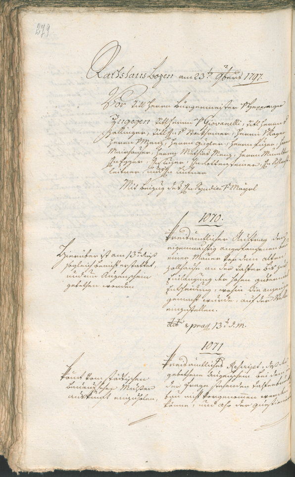 Civic Archives of Bozen-Bolzano - BOhisto Ratsprotokoll 1797 