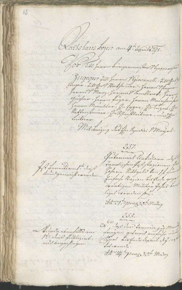 Civic Archives of Bozen-Bolzano - BOhisto Ratsprotokoll 1798 