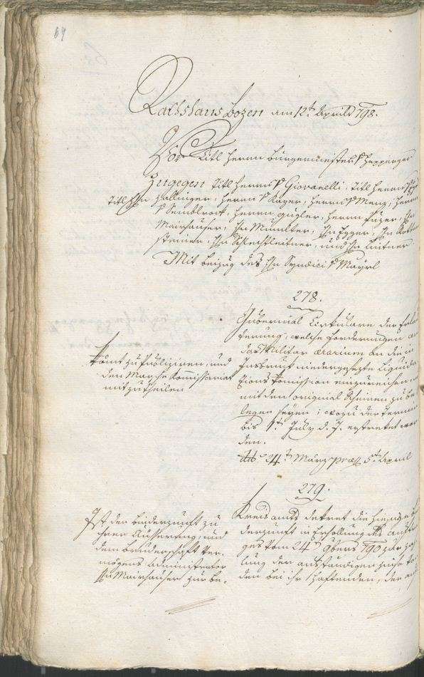 Civic Archives of Bozen-Bolzano - BOhisto Ratsprotokoll 1798 