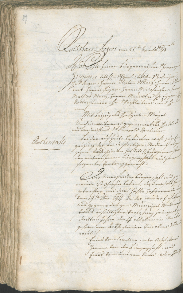 Civic Archives of Bozen-Bolzano - BOhisto Ratsprotokoll 1798 