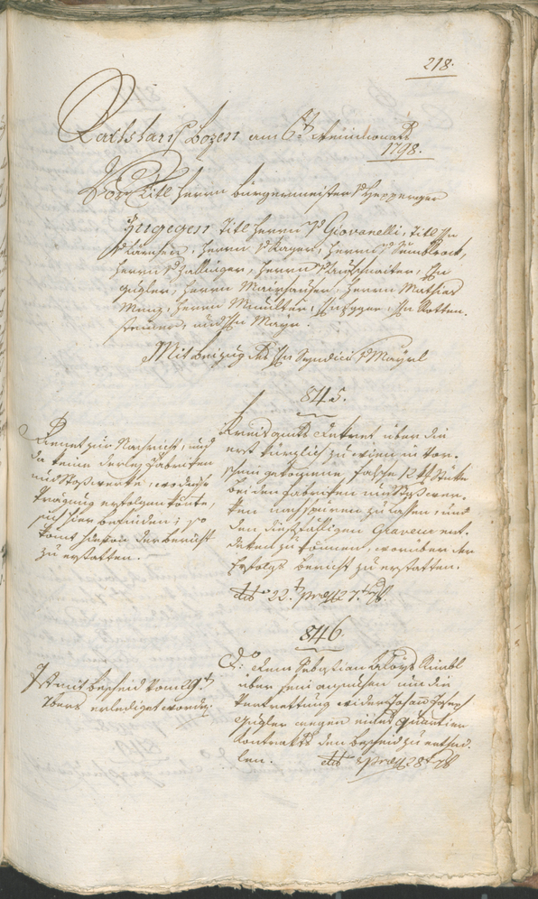 Civic Archives of Bozen-Bolzano - BOhisto Ratsprotokoll 1798 