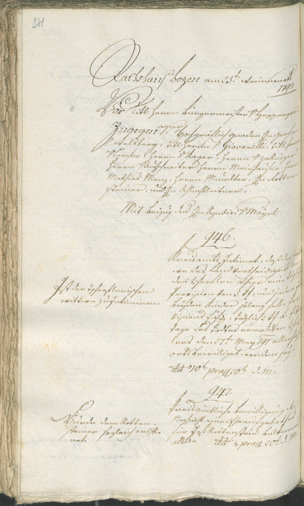 Civic Archives of Bozen-Bolzano - BOhisto Ratsprotokoll 1798 