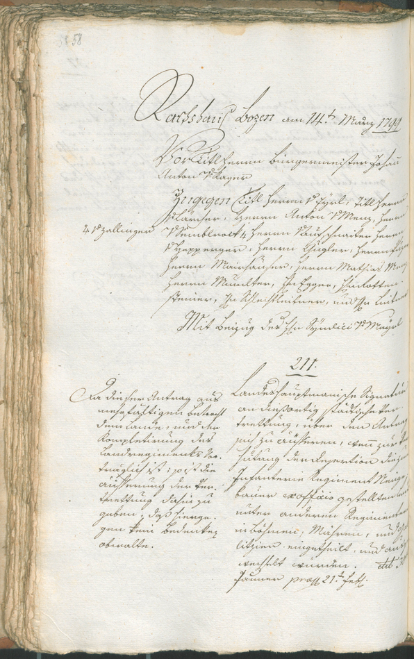 Civic Archives of Bozen-Bolzano - BOhisto Ratsprotokoll 1799 