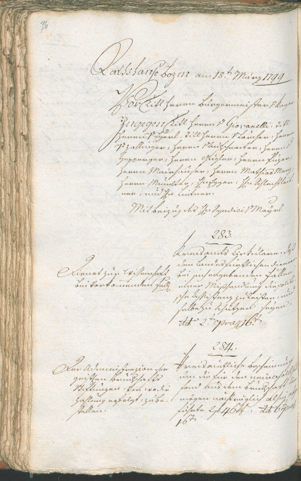 Civic Archives of Bozen-Bolzano - BOhisto Ratsprotokoll 1799 