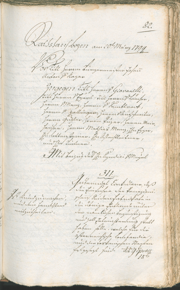 Civic Archives of Bozen-Bolzano - BOhisto Ratsprotokoll 1799 