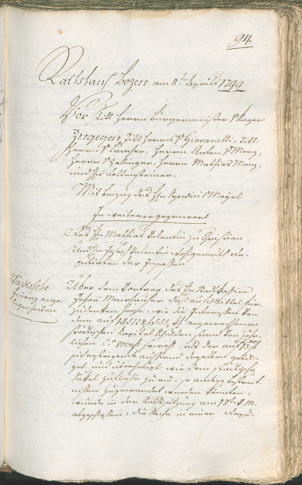 Civic Archives of Bozen-Bolzano - BOhisto Ratsprotokoll 1799 