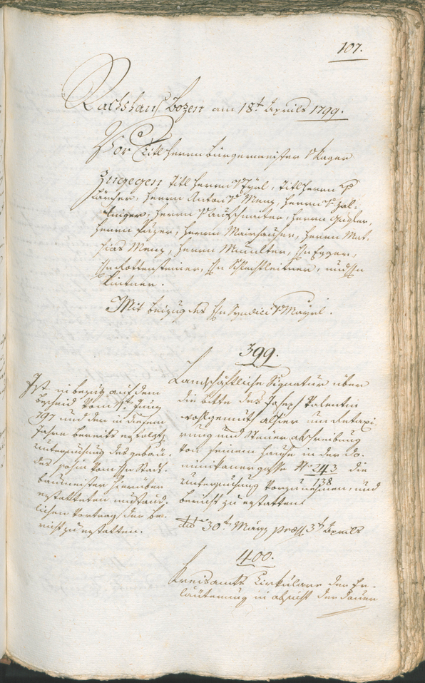 Civic Archives of Bozen-Bolzano - BOhisto Ratsprotokoll 1799 