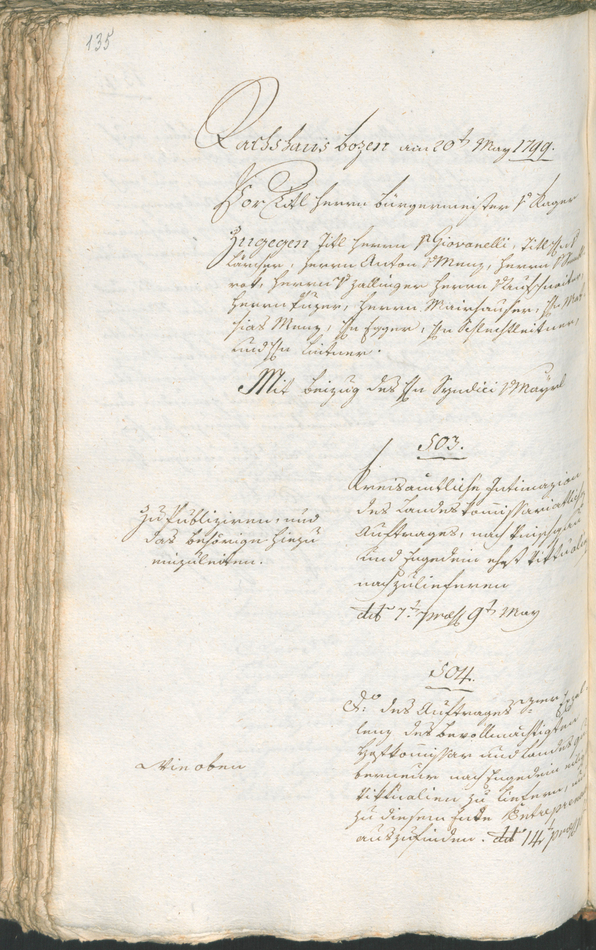 Civic Archives of Bozen-Bolzano - BOhisto Ratsprotokoll 1799 