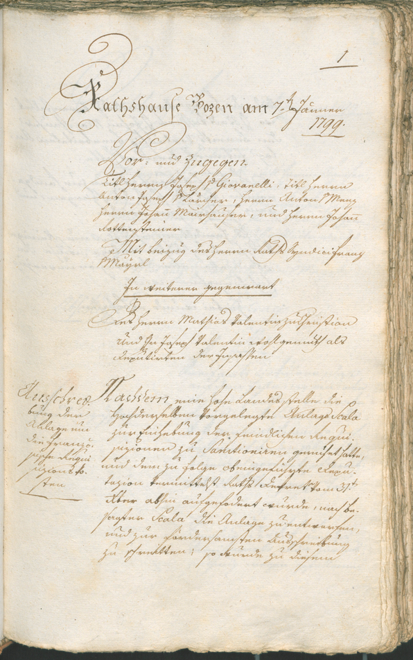 Civic Archives of Bozen-Bolzano - BOhisto Ratsprotokoll 1799 