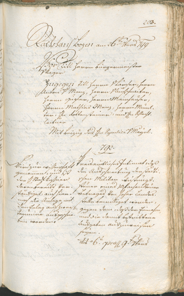 Civic Archives of Bozen-Bolzano - BOhisto Ratsprotokoll 1799 