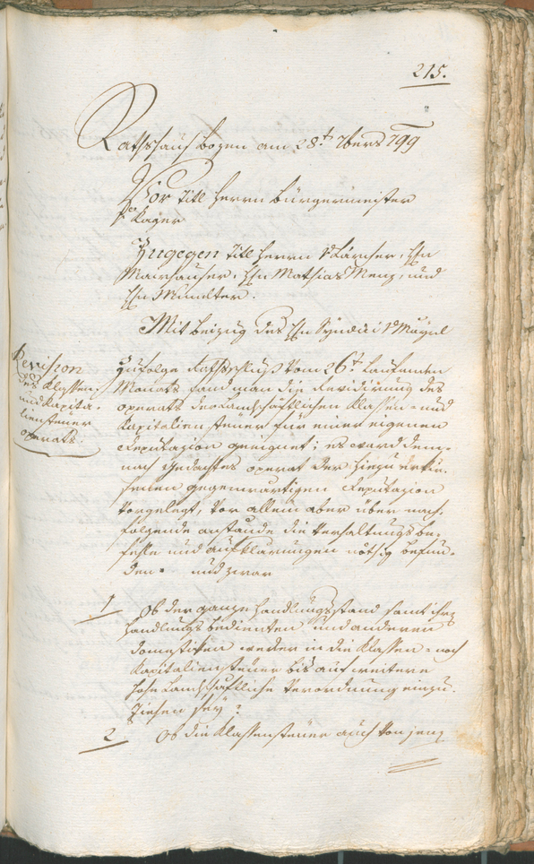 Civic Archives of Bozen-Bolzano - BOhisto Ratsprotokoll 1799 