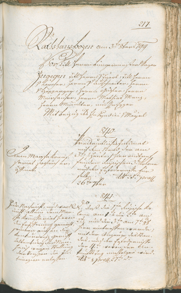 Civic Archives of Bozen-Bolzano - BOhisto Ratsprotokoll 1799 