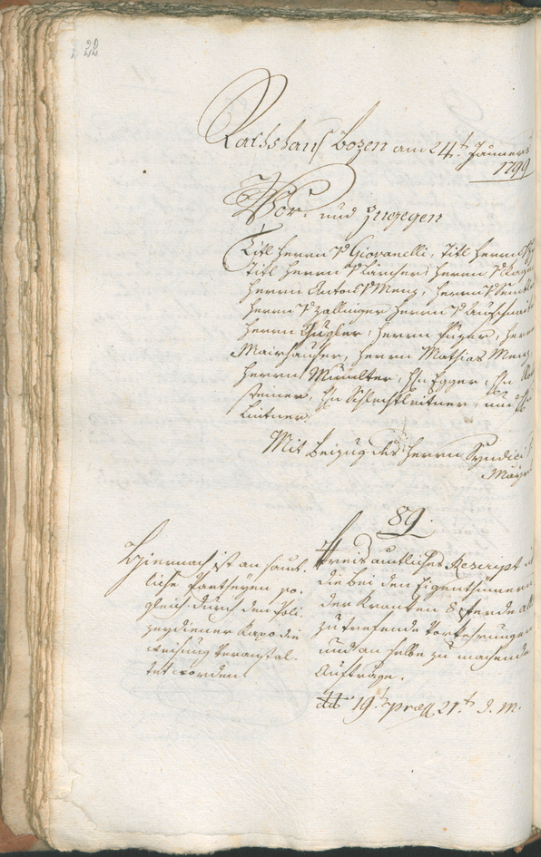 Civic Archives of Bozen-Bolzano - BOhisto Ratsprotokoll 1799 