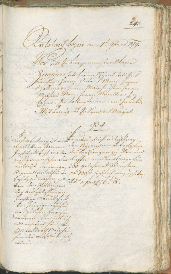 Civic Archives of Bozen-Bolzano - BOhisto Ratsprotokoll 1799 