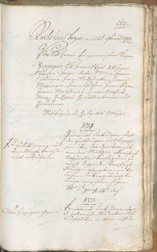 Civic Archives of Bozen-Bolzano - BOhisto Ratsprotokoll 1799 