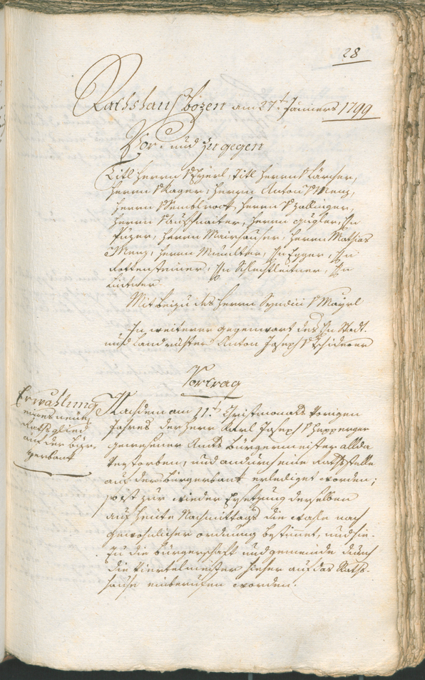 Civic Archives of Bozen-Bolzano - BOhisto Ratsprotokoll 1799 